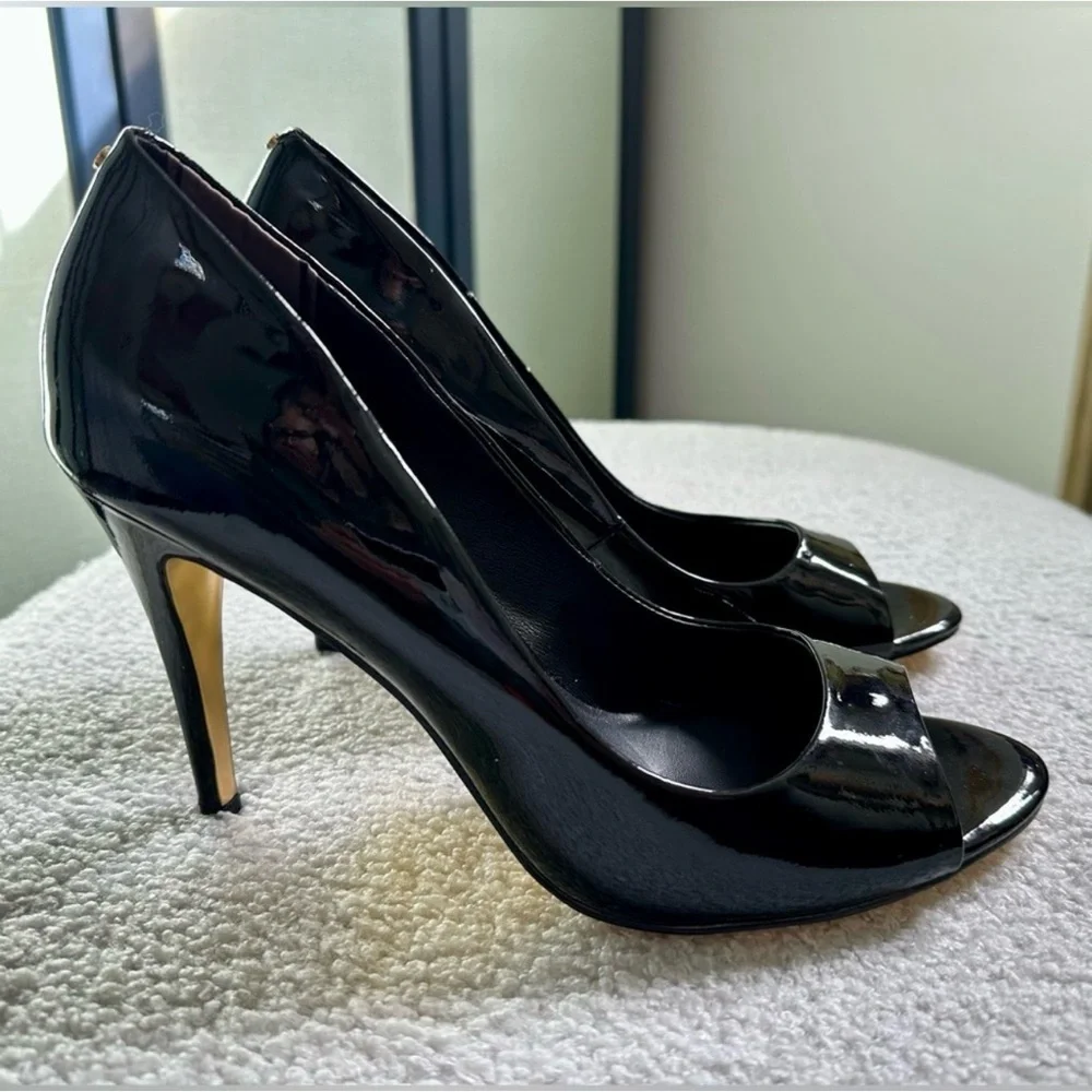Ted Baker Patent Leather Peep Toe Pumps, Classic Formal Luxury, NWOB, Size 41